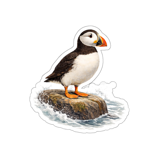 Bram the Puffin, Matte Vinyl Die-Cut Sticker
